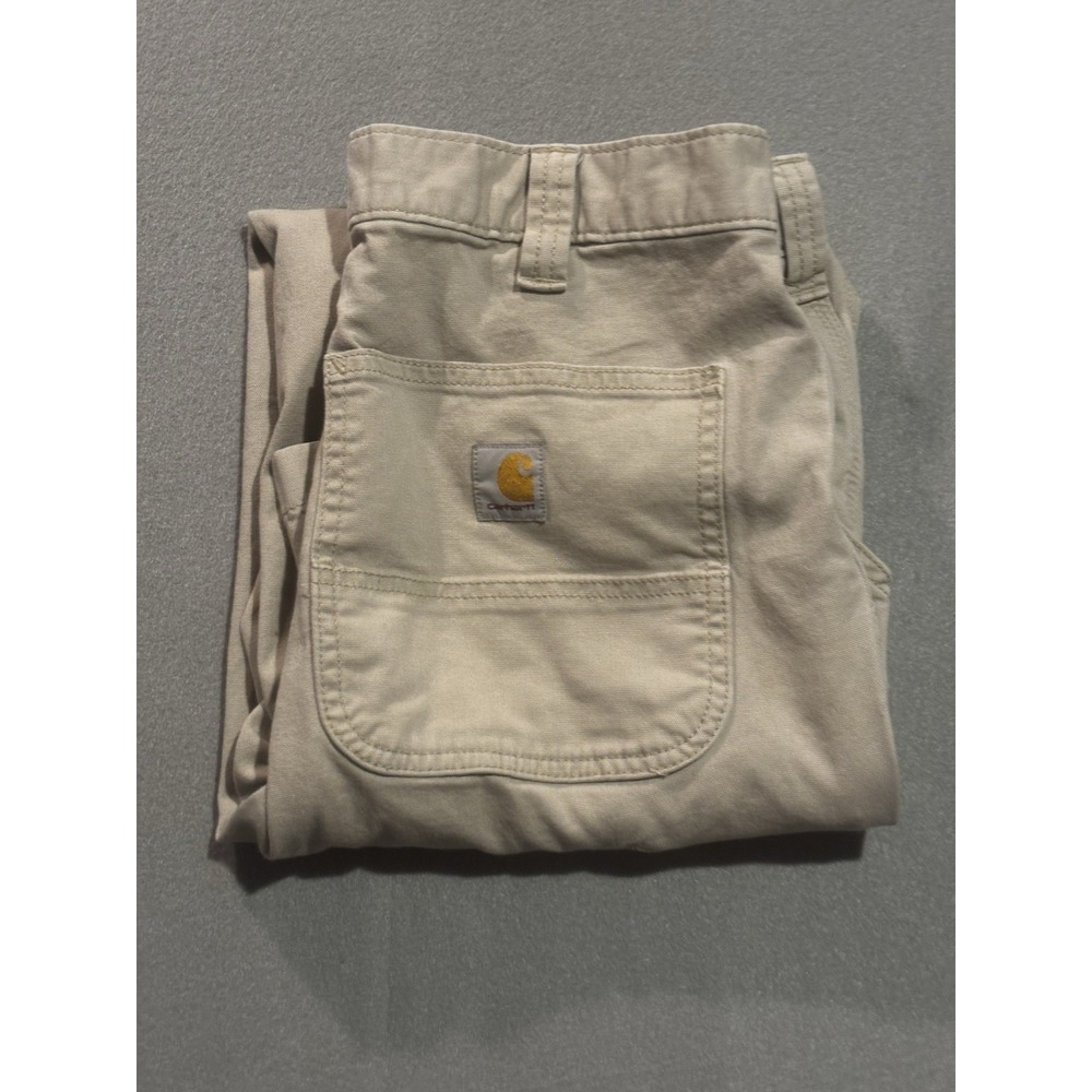 Carhartt Pants Mens 32x30 Relaxed Fit Khaki BN2291-M Workwear Rugged Flex Canvas